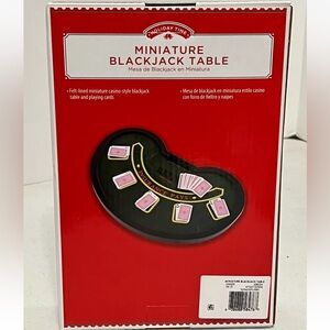 Miniature Blackjack Table Felt Lined Include Playing Cards novelty-size set